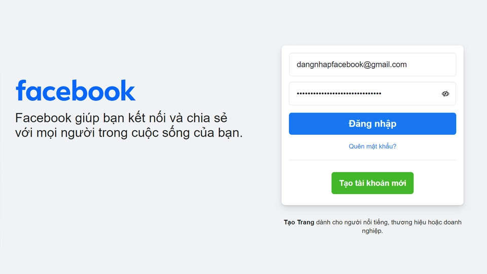 Đăng nhập Facebook