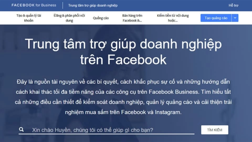 trung tâm trợ giúp facebook